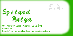szilard malya business card